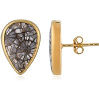 Versteinerte Koralle-Silberohrringe (Bali Barong) Versteinerte Koralle-Silberohrringe (Bali Barong)