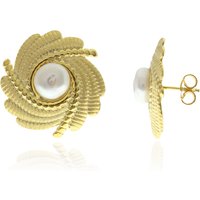 Weiße Süßwasserzuchtperlen-Silberohrringe (Joias do Paraíso) Weiße Süßwasserzuchtperlen-Silberohrringe (Joias do Paraíso)