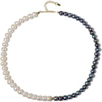 Süßwasserzuchtperlen-Silberhalskette Süßwasserzuchtperlen-Silberhalskette