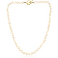 Cremefarbene Süßwasserzuchtperlen-Silberhalskette Cremefarbene Süßwasserzuchtperlen-Silberhalskette