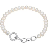 Weiße Süßwasserzuchtperlen-Silberarmband Weiße Süßwasserzuchtperlen-Silberarmband