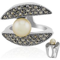 Goldene Kabira-Südseeperlen-Silberring (Annette classic) Goldene Kabira-Südseeperlen-Silberring (Annette classic)