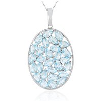 Himmelblauer Topas-Silberhalskette Himmelblauer Topas-Silberhalskette