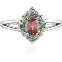 Nigerianischer Pinkfarbener Turmalin-Silberring Nigerianischer Pinkfarbener Turmalin-Silberring