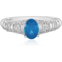 Neonblauer Apatit-Silberring Neonblauer Apatit-Silberring