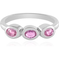 Pinkfarbener Saphir-Silberring Pinkfarbener Saphir-Silberring