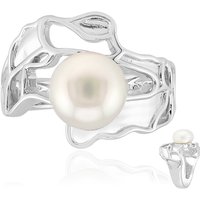 Weiße Süßwasserzuchtperlen-Silberring (TPC) Weiße Süßwasserzuchtperlen-Silberring (TPC)