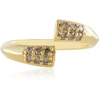 I2 Schokoladen-Brillant-Silberring I2 Schokoladen-Brillant-Silberring