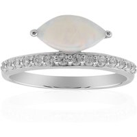 Weißer Opal-Silberring Weißer Opal-Silberring