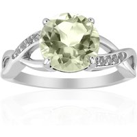 Grüner Amethyst-Silberring Grüner Amethyst-Silberring