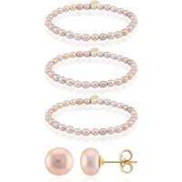 Pinkfarbene Süßwasserzuchtperlen-Silberset (TPC) Pinkfarbene Süßwasserzuchtperlen-Silberset (TPC)