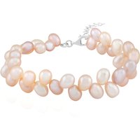 Orange Süßwasserzuchtperlen-Silberarmband Orange Süßwasserzuchtperlen-Silberarmband