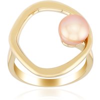 Pfirsichfarbene Ming-Perlen-Silberring (TPC) Pfirsichfarbene Ming-Perlen-Silberring (TPC)