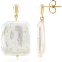 Weiße Süßwasserzuchtperlen-Silberohrringe (TPC) Weiße Süßwasserzuchtperlen-Silberohrringe (TPC)