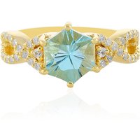 Himmelblauer Topas-Silberring Himmelblauer Topas-Silberring