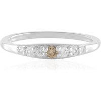 I2 Champagner-Brillant-Silberring I2 Champagner-Brillant-Silberring