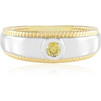 Gelber I2 Brillant-Silberring Gelber I2 Brillant-Silberring