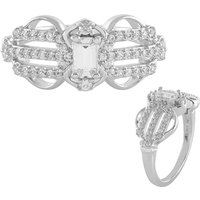 Weißer Saphir-Silberring Weißer Saphir-Silberring