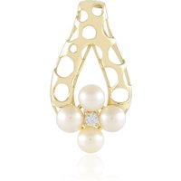 Weiße Süßwasserzuchtperlen-Goldanhänger (Ornaments by de Melo) Weiße Süßwasserzuchtperlen-Goldanhänger (Ornaments by de Melo)