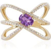 Nicht erhitzter Purpurfarbener Ceylon-Saphir-Goldring (de Melo) Nicht erhitzter Purpurfarbener Ceylon-Saphir-Goldring (de Melo)
