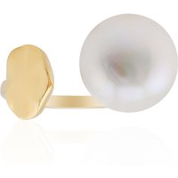 Weiße Süßwasserzuchtperlen-Silberring Weiße Süßwasserzuchtperlen-Silberring