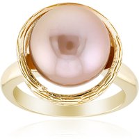 Pfirsichfarbene Ming-Perlen-Silberring (TPC) Pfirsichfarbene Ming-Perlen-Silberring (TPC)