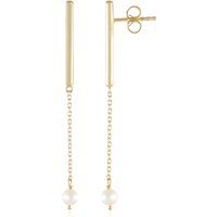 Weiße Süßwasserzuchtperlen-Silberohrringe Weiße Süßwasserzuchtperlen-Silberohrringe