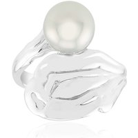 Weiße Süßwasserzuchtperlen-Silberring Weiße Süßwasserzuchtperlen-Silberring
