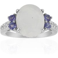 Regenbogen-Mondstein-Silberring Regenbogen-Mondstein-Silberring