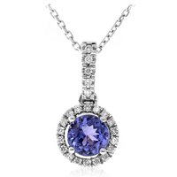 AAA-Tansanit-Goldhalskette AAA-Tansanit-Goldhalskette