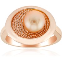 Pfirsichfarbene Ming-Perlen-Silberring (TPC) Pfirsichfarbene Ming-Perlen-Silberring (TPC)