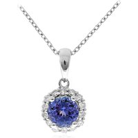 AAA-Tansanit-Goldhalskette AAA-Tansanit-Goldhalskette