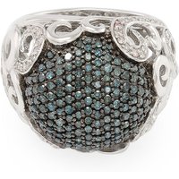 Blauer Diamant-Silberring Blauer Diamant-Silberring