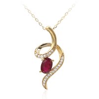 AAA-Mosambik-Rubin-Goldhalskette AAA-Mosambik-Rubin-Goldhalskette