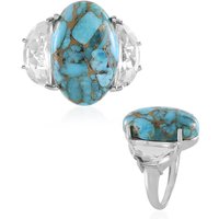 Blauer Mohave-Kupfer-Türkis-Silberring (Faszination Türkis) Blauer Mohave-Kupfer-Türkis-Silberring (Faszination Türkis)