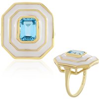 Schweizblauer Topas-Silberring (M de Luca) Schweizblauer Topas-Silberring (M de Luca)