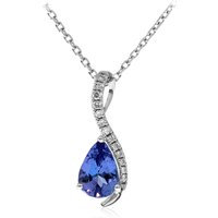 AAA-Tansanit-Goldhalskette AAA-Tansanit-Goldhalskette