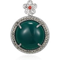 Grüner Achat-Silberanhänger Grüner Achat-Silberanhänger