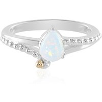 Welo-Opal-Silberring mit Gold (Granulieren) Welo-Opal-Silberring mit Gold (Granulieren)