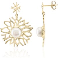 Weiße Süßwasserzuchtperlen-Silberohrringe (TPC) Weiße Süßwasserzuchtperlen-Silberohrringe (TPC)