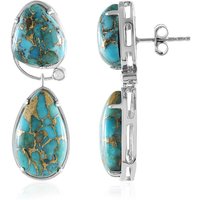 Blauer Mohave-Kupfer-Türkis-Silberohrringe (Faszination Türkis) Blauer Mohave-Kupfer-Türkis-Silberohrringe (Faszination Türkis)