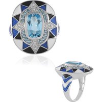 Schweizblauer Topas-Silberring (Adela Silber) Schweizblauer Topas-Silberring (Adela Silber)