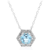 Himmelblauer Topas-Silbercollier Himmelblauer Topas-Silbercollier