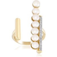 Weiße Süßwasserzuchtperlen-Silberring (TPC) Weiße Süßwasserzuchtperlen-Silberring (TPC)