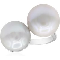 Silberfarbene Süßwasserzuchtperlen-Silberring (TPC) Silberfarbene Süßwasserzuchtperlen-Silberring (TPC)