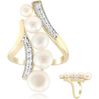 Weiße Süßwasserzuchtperlen-Silberring (TPC) Weiße Süßwasserzuchtperlen-Silberring (TPC)