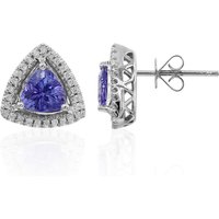 AAA-Tansanit-Goldohrringe AAA-Tansanit-Goldohrringe