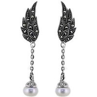 Silberfarbene Süßwasserzuchtperlen-Silberohrringe Silberfarbene Süßwasserzuchtperlen-Silberohrringe