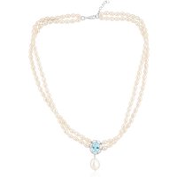 Weiße Süßwasserzuchtperlen-Silbercollier (TPC) Weiße Süßwasserzuchtperlen-Silbercollier (TPC)