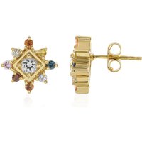 Weißer Saphir-Silberohrringe Weißer Saphir-Silberohrringe